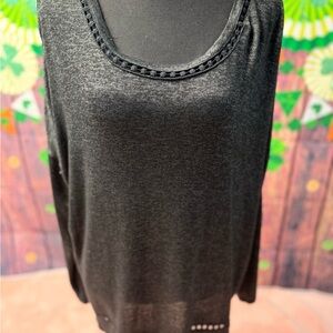 Maurices Charcoal Top with Lace Detail